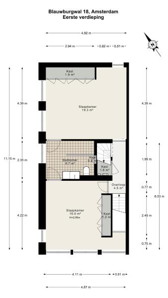 Floor Plan 2 - Blauwburgwal 18 H